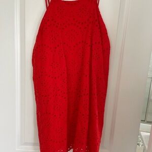 Urban Outfitters Red Eyelet Dress